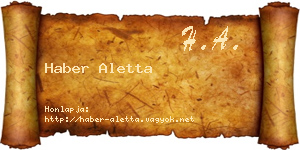 Haber Aletta névjegykártya